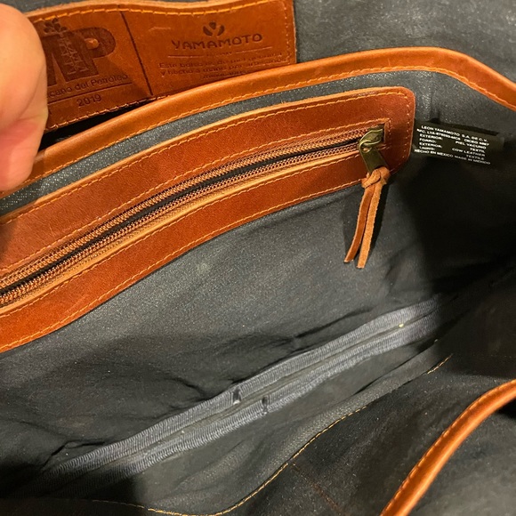 YAMAMOTO Leather briefcase Handmade in Mexico artisan brown cow hide - Picture 7 of 12